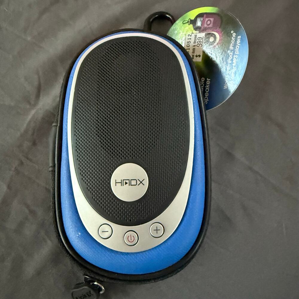 HMDX GO Portable Speaker HX-GO3BLA Blue iPod iPhone MP3 Player w/ Carry Case